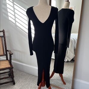 Elegant Black Long Sleeve Dress